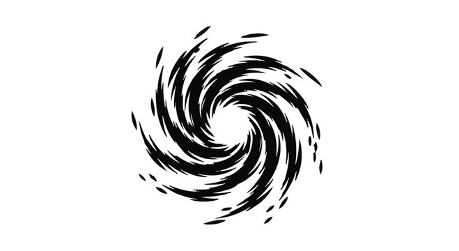 Swirl graphic design features a dynamic vortex shape with flowing black brush strokes.