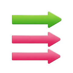 Fototapeta premium Set of three simple directional arrows as transparent cutout