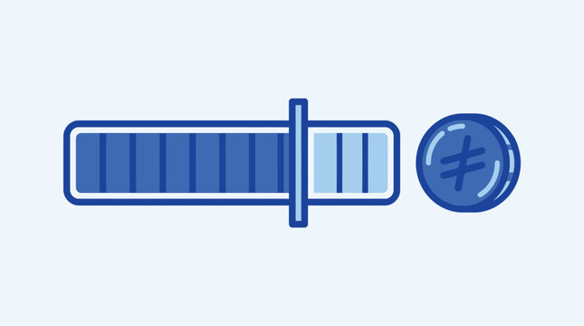 Loading bar with a coin icon next to it, progress indicator for financial transactions, digital payment processing concept