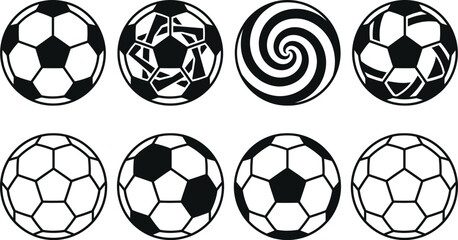 Black and white soccer ball icons © Mst. Taslima Akhter