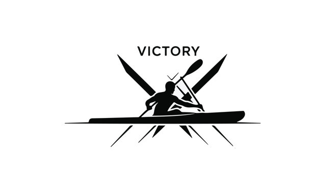 Kayaker paddles through calm waters representing a personal victory in sport.