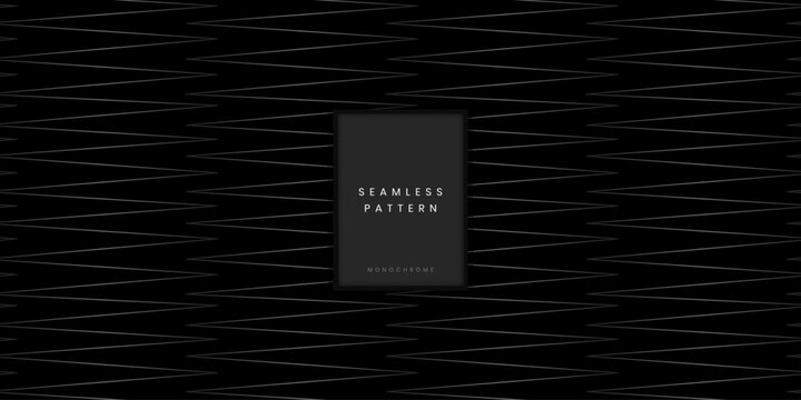Seamless monochrome geometric pattern or horizontal zigzag line texture in black and white for modern graphic textures and fashion apparel or denim textile print