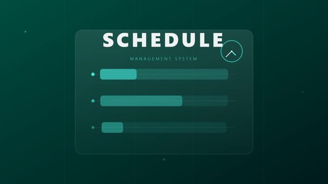 Modern Schedule Interface with Progress Bars and Clock Icon.