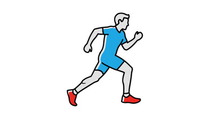 Obraz premium Man running in athletic wear outdoors.