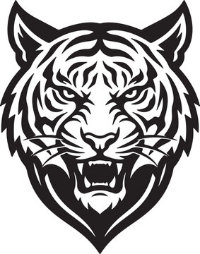 tiger, head, silhouette, animal, wild, predator, jungle, feline, beast, wildlife, tigericon,