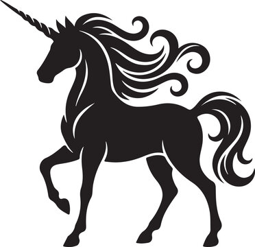 unicorn, silhouette, fantasy, magical, mythical, horse, horn, creature, fairytale, magic,