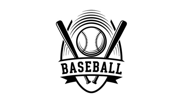 Black and white baseball logo design.