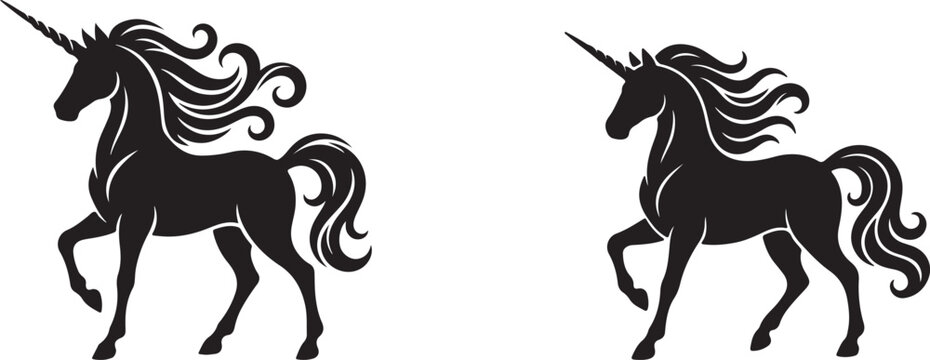unicorn, silhouette, fantasy, magical, mythical, horse, horn, creature, fairytale, magic,
