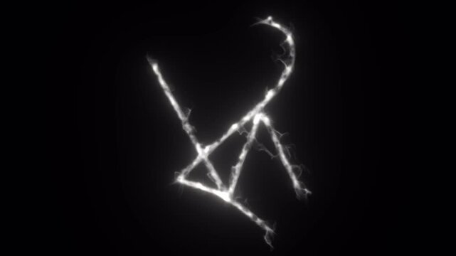 Abstract Glowing Geometric Lines Pulsing on Dark Background.
