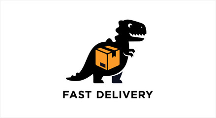 Dinosaur Carrying Package for Fast Delivery Service. © Rizky