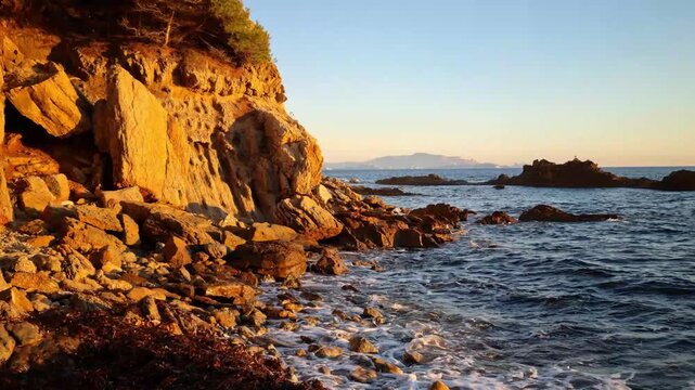 The cove of Anthenors, on the C&ocirc;te Bleue, South of France