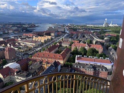 A breathtaking view from the top of the church of our saviour located in Copenhagen Denmark.