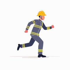 Fototapeta premium Firefighter Running in Uniform