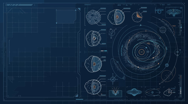 International Asteroid Day Educational Astronomy Blueprint Banner Template