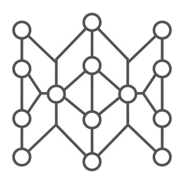 Neural network structure icon for artificial intelligence data modeling