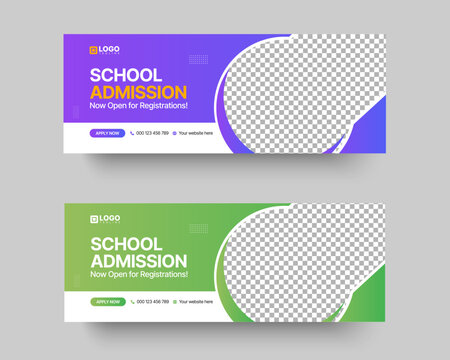 Professional school admission banner template for education marketing and social media promotion