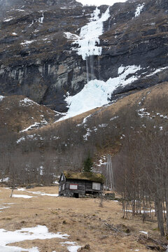 A beautiful evening landscape of Norddal village. A springtime scenery of Sunnmore region, More og Romsdale, Norway.