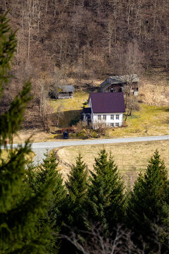 A beautiful evening landscape of Norddal village. A springtime scenery of Sunnmore region, More og Romsdale, Norway.