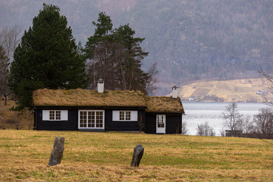 A beautiful evening landscape of Norddal village. A springtime scenery of Sunnmore region, More og Romsdale, Norway.