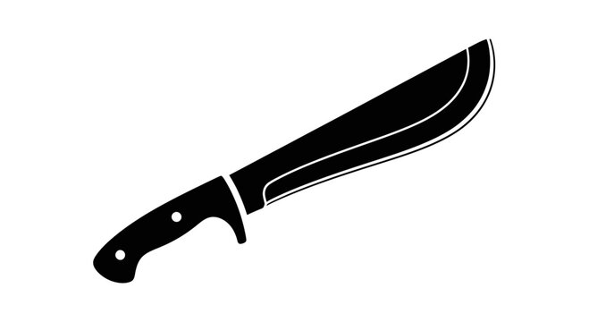 Black machete with handle detail.