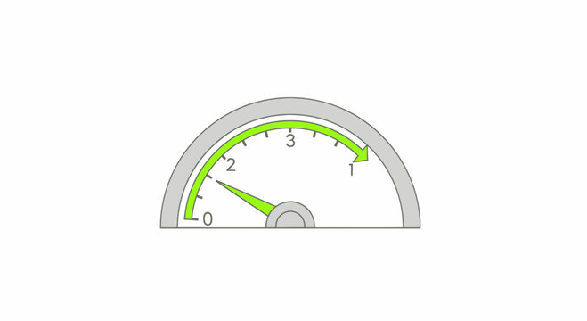 Green gauge meter with numbers.