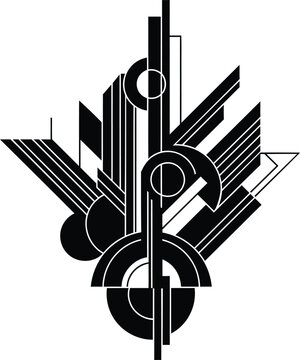 Abstract art deco geometric element vector illustration.