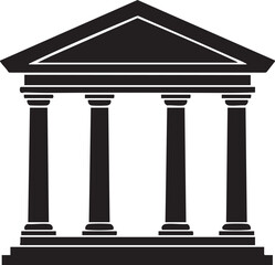 Fototapeta premium Classical building facade with columns and pediment representing justice government law and order and finance institutions.