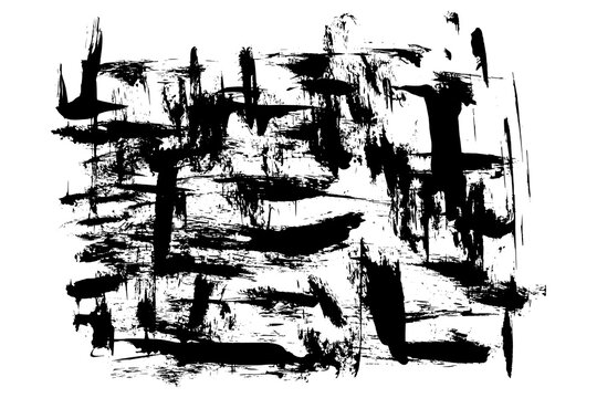 Grunge black brush texture background. Ink rough paint overlay texture banner. Distressed rustic textured effect. Vector Illustration