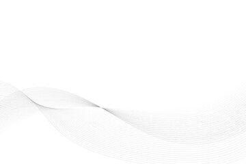 Fototapeta premium Modern Elegant Monochrome Wave Border on White Background
