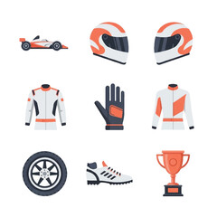 Obraz premium Racing Car Driver Equipment Set.