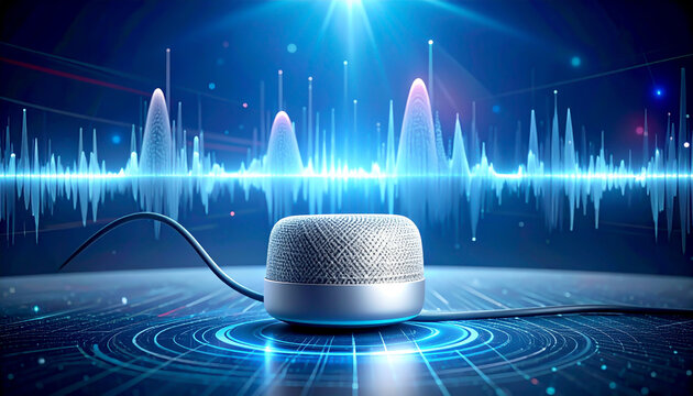 Smarter Lautsprecher mit leuchtender Soundwave
