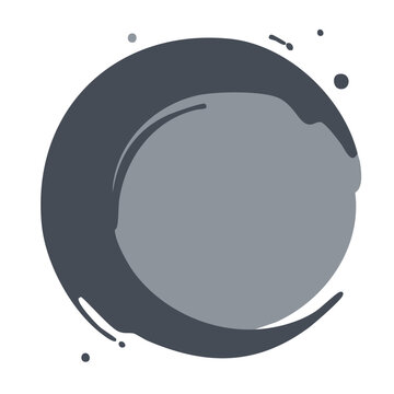 Abstract Gray Circle Brushstroke Graphic