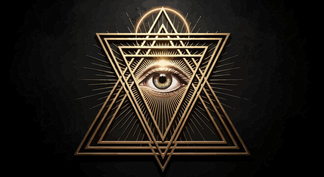 All seeing eye in triangle symbol 8.