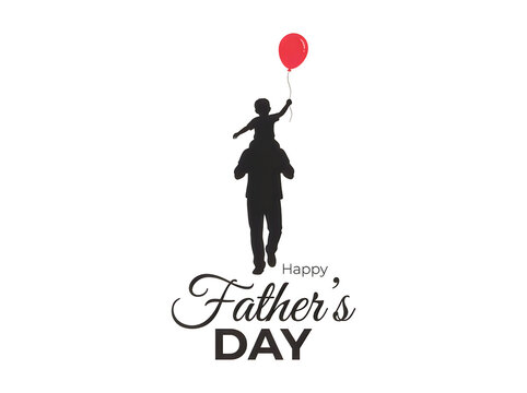 Heartwarming father's day silhouette of a father and child