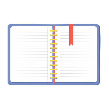 Open notebook cartoon illustration