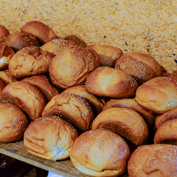 Fresh Bread Rolls in a Mexican Bakery