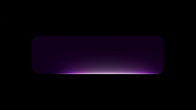 Tech HUD rectangular panel layout text box with glowing frame animation. Abstract SaaS empty UI with bright neon border and digital purple light edge effect.