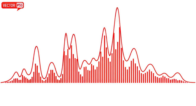 red waveform graph vector