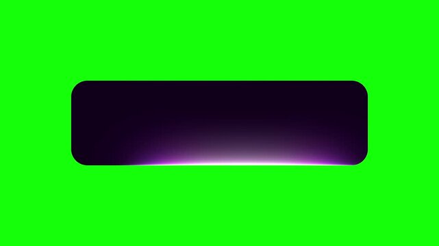 Glowing edges rectangle text box pop up animation for futuristic SaaS interface. Abstract tech panel layout with empty deep glow neon frame on chroma key background.