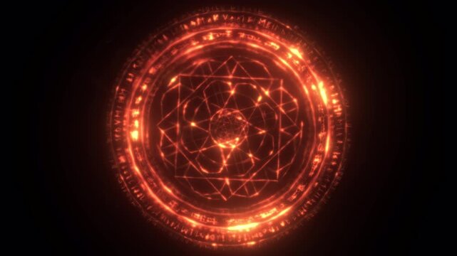 Glowing Red Magic Circle Summoning Ritual Animation.