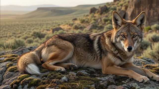 Falkland Island dog, Dusicyon australis, accurate Holocene, extinct 1876, unique canid with white-tipped tail