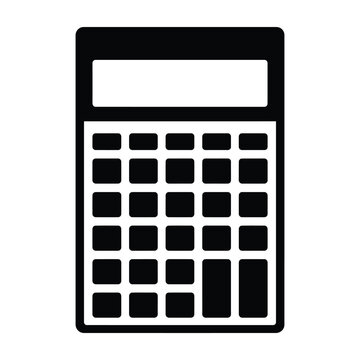 Electronic calculator tool silhouette icon with calculator accounting calculation business electronic addition subtraction mathematics