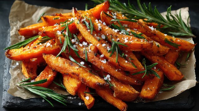 Oven Baked Sweet Potato Fries with Rosemary
