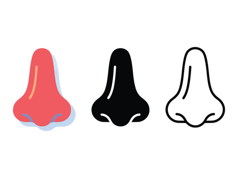 Three noses in different colors and styles Vector