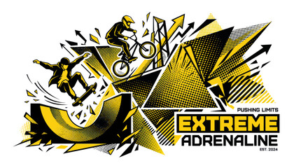 Extreme Adrenaline Pushing Limits BMX Skateboarder Dynamic Action © Gisel