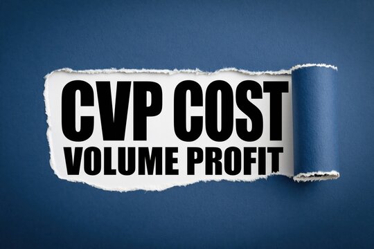 cvp cost volume profit text revealed under torn dark blue paper