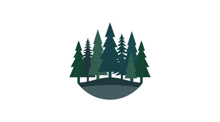 Minimalist Forest Silhouette Logo Design © Ilyas Raziq Zayyan A