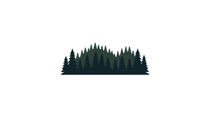 Minimalist Forest Silhouette Pine Trees Landscape Illustration © Ilyas Raziq Zayyan A