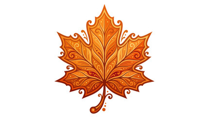 Obraz premium Ornate Maple Leaf Illustration - Autumn Season Decor