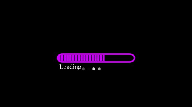 loading icon animation, and loading bar icon, on a black background, with 4k video animation.